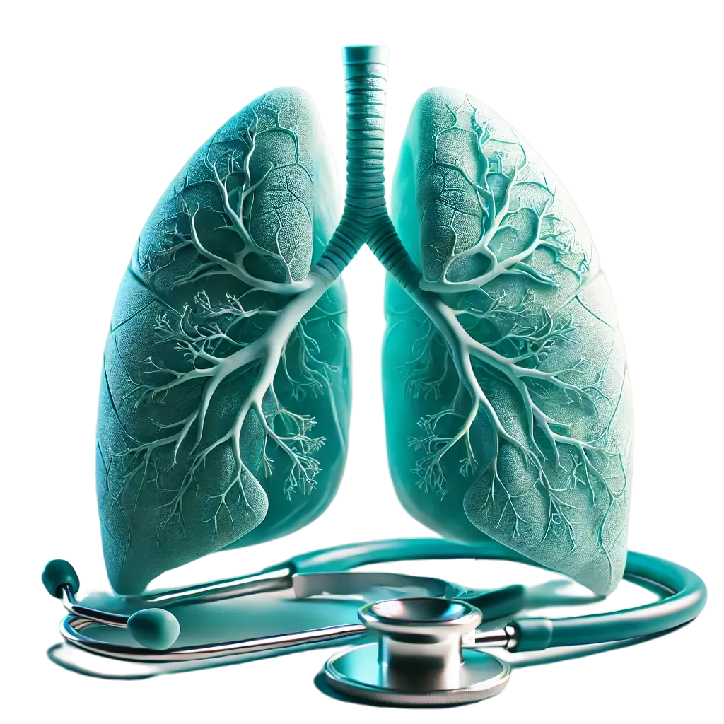 Lungs illustration with stethoscope